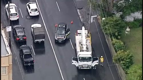 Southbound lane closed on Punt Road. (9NEWS)