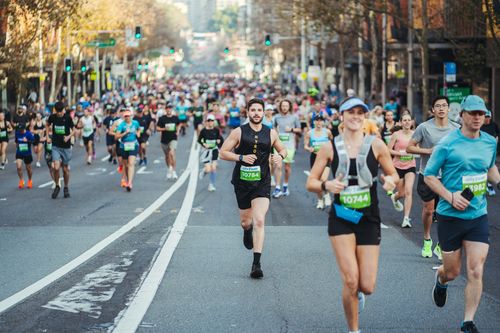 City2Surf 2024, on William St Sunday 11th of August 2024. Photo: Dion Georgopoulos / The Sydney Morning Herald
