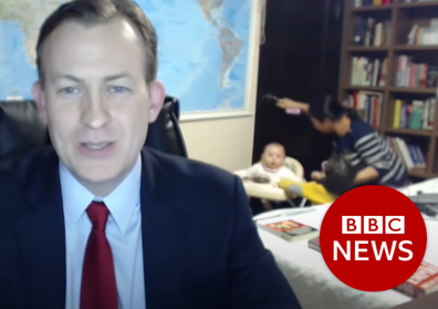 BBC Dad is upstaged by his kids during 2017 TV interview