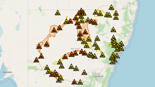 As of 6:00 am there were 55 flood warnings in effect from NSW SES. 