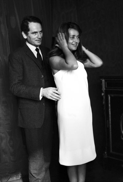 Jeanne Moreau with her partner of five years, designer Pierre Cardin in 1965.