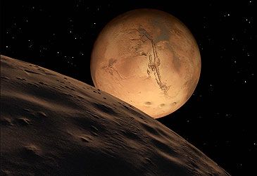 How many moons orbit Mars?