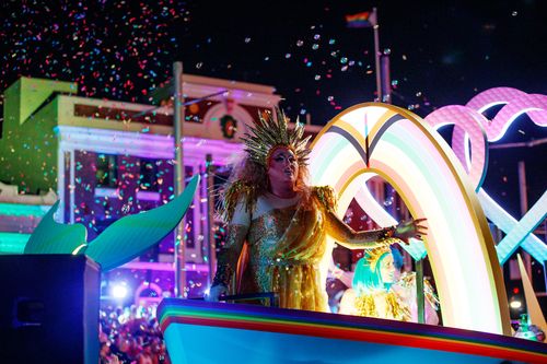 Revellers packed the streets to watch the 45th Mardi Gras Parade, which returned for the first time since the pandemic. 