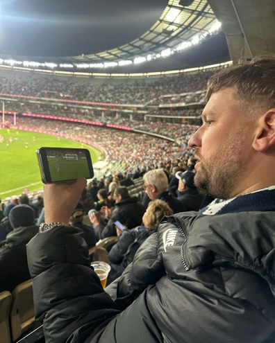 Dylan Alcott at mcg watching matildas