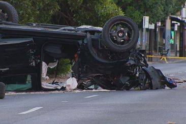 A﻿ car has flipped onto its roof in a serious crash early this morning in Adelaide. Emergency services responded to reports of a single-car-crash on Glen Osmond Road in Eastwood at about 6am.