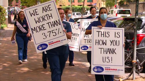 Nurses strike at St Vincent's Hospital