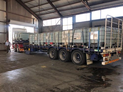 As drought-stricken farmers in Condobolin received a much-needed hay delivery, 23,000 litres of drinking and irrigation water were loaded onto 10 trucks in Newcastle bound for Coonabarabran in the Central West region.