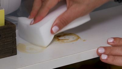Remove sticky sauce spills
