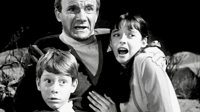 Bill Mumy with his Lost In Space co-stars Jonathan Harris and Angela Cartwright.