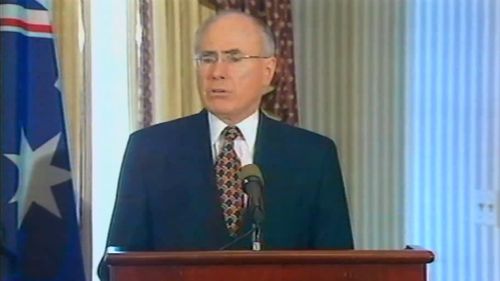 John Howard speaks in Washington after the Twin Towers were struck on September 11, 2001.