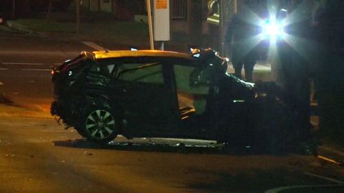 Two cars collided at the intersection of Waterloo Road and Rawson Road. (9NEWS)