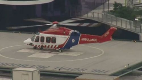 The 36-year-old man was airlifted to the Royal Melbourne Hospital in a critical condition. (9NEWS)