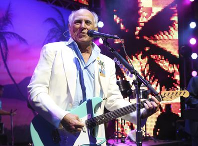 Jimmy Buffett performs at the after party for the premiere of "Jurassic World" in Los Angeles, on June 9, 2015. 