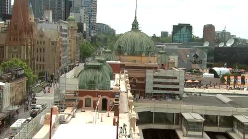 There's about a century's worth of pigeon poo in the station's dome. (9NEWS)