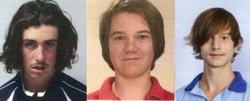 Martin (Flynn) Cawood, Cody Lynch-Stuart and Noah Read were last seen in their home city of Wodonga on Wednesday