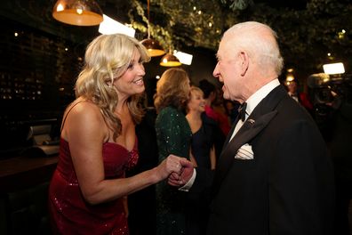 King Charles III greets Penny Lancaster 