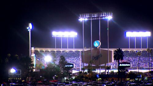 Of the 58,000 seats full of baseball fans, filming took place right near where Catalan and his daughter was sitting. 