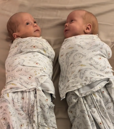 The adorable twin babies meet each other for the first time