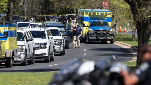 Police block off a neighbourhood to investigate the fourth bombing this month in Austin. (AP/AAP)