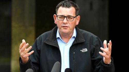 Victorian Premier Daniel Andrews addresses the media in Melbourne. Mr Andrews has spoken to the media on the impact of coronavirus throughout Victoria and government announcements to reduce it's spread.