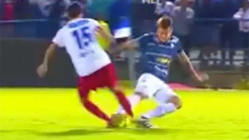 Football: Costa Rican player's leg snaps like a twig in gruesome tackle