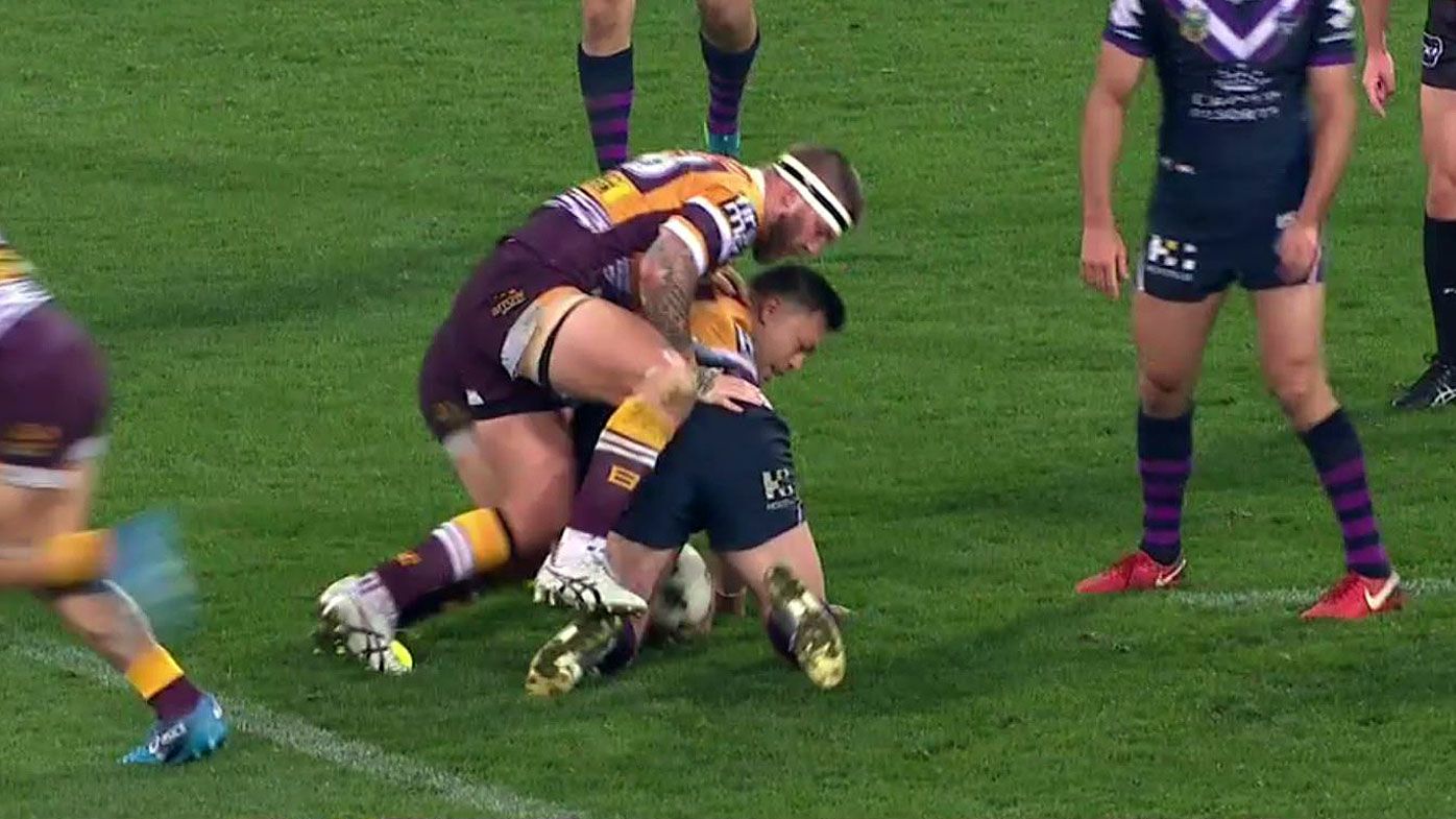 NRL: Brisbane Broncos' Josh McGuire fined for stomping on Melbourne Storm's Tim Glasby