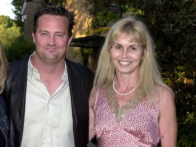 Matthew Perry with mum Suzanne and sister Emily in 2001