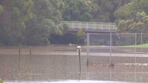 Roads and parks are inundated at Mudgeeraba on the Gold Coast (9NEWS)