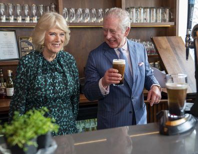 Prince Charles and Camilla share a laugh during a visit to the Irish Cultural Centre to celebrate the Centre's 25th anniversary in the run-up to St Patrick's Day 