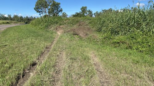 The embankment where Andrew Symonds crashed.