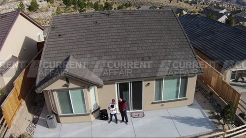 Adam Le Fevre and Stephen Paddock in a drone-captured photo.