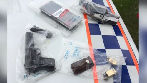 Police found drugs and weapons at the Helidon home. (9NEWS)