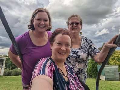 Jaala and Alona Beauchamp with their mother.