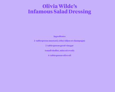Olivia Wilde's Infamous Salad Dressing