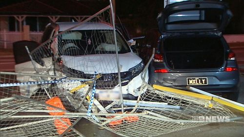 The eight people packed into the vehicle escaped the crash with minor injuries. (9NEWS)