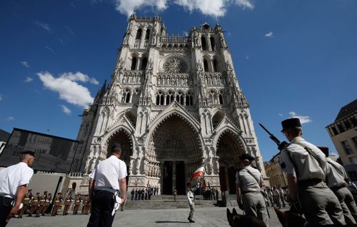 Three thousand people gathered at Amiens Cathedral to commemorate the battle, and pay tribute to those who fought and died. Picture: AAP