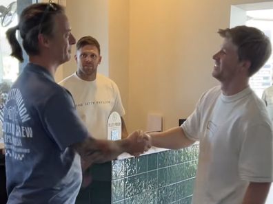 Robert Irwin returns to The Jetty Pavilion in Coffs Harbour to pay for his salad