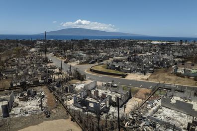 A general view shows the aftermath of a devastating wildfire in Lahaina, Hawaii, Tuesday, Aug. 22, 2023. Two weeks after the deadliest U.S. wildfire in more than a century swept through the Maui community of Lahaina, authorities say anywhere between 500 and 1,000 people remain unaccounted for. (AP Photo/Jae C. Hong)