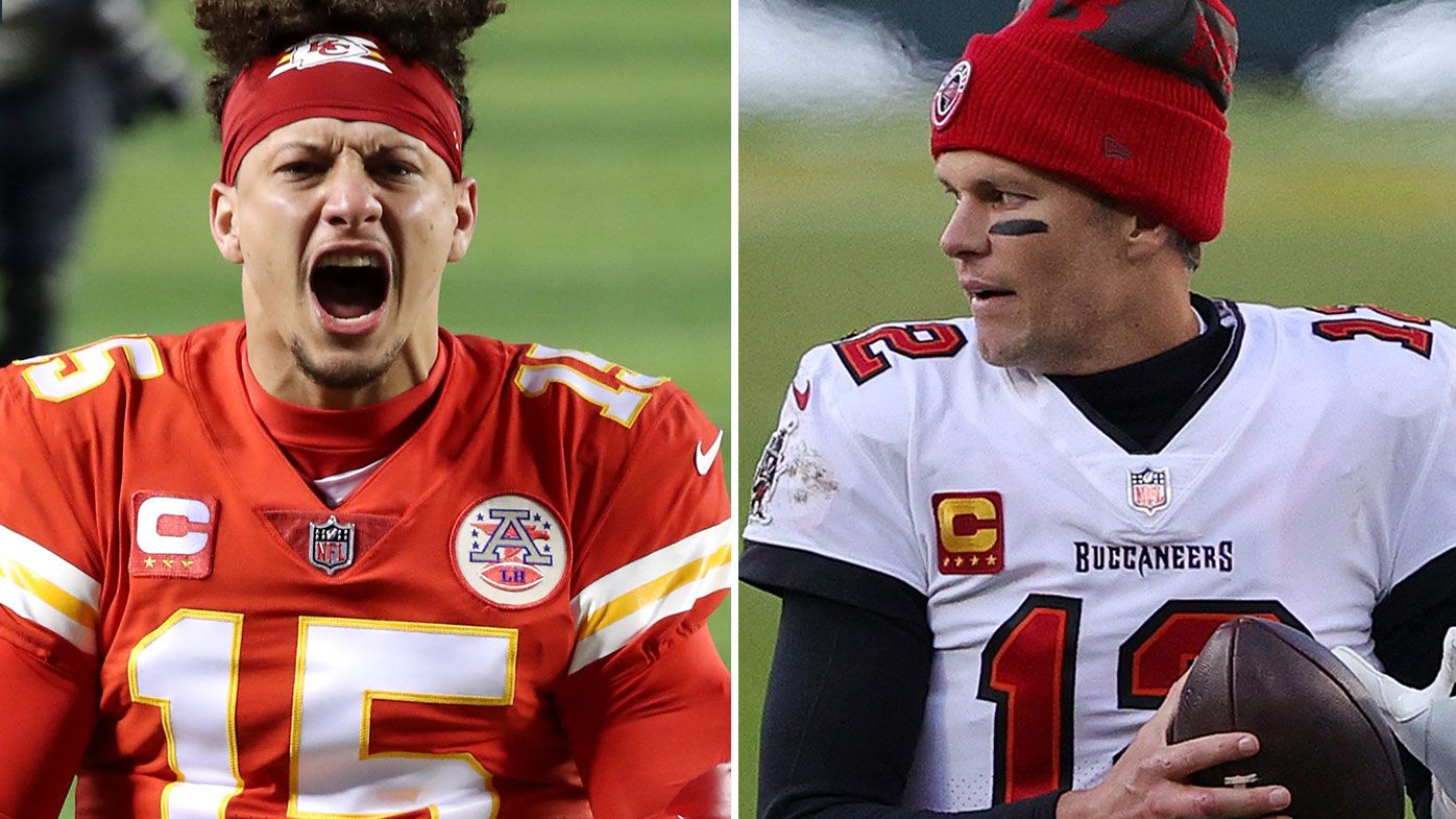 Patrick Mahomes and Tom Brady will face-off in Monday&#x27;s Super Bowl. (Getty)