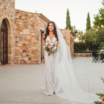 Bride forgot half her dress on wedding day