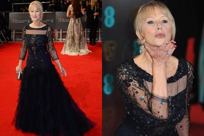 Pout and pose! Helen Mirren is a total red carpet pro at the BAFTAs.
