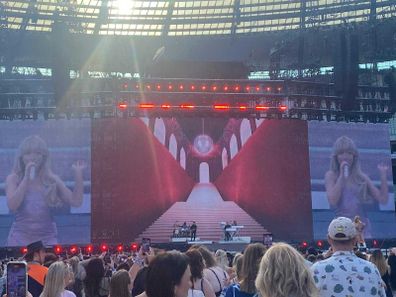 Sabrina Carpenter performs during night one of Taylor Swift's MCG