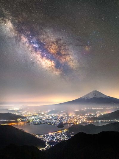 'Mt Fuji and the Milky Way over Lake Kawaguchi'