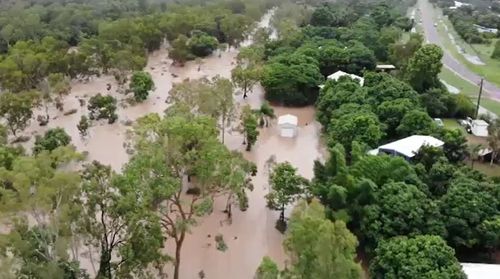 The town of Bluewater is underwater, with about 60 homes affected.