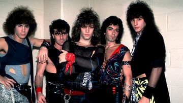 Bon Jovi (from left) David Bryan, Tico Torres, Jon Bon Jovi, Alec John Such and Richie Sambora. at the Rosemont Horizon in 1984 in Rosemont, Illinois. 