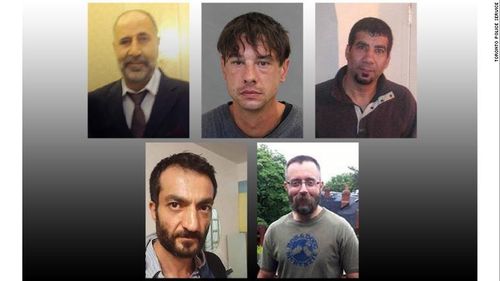 Five of the victims have been identified as, from top left, Majeed Kayhan, 58; Dean Lisowick, 47; Soroush Mahmudi, 50; Selim Esen, 44 and Andrew Kinsman, 49. Picture: CNN