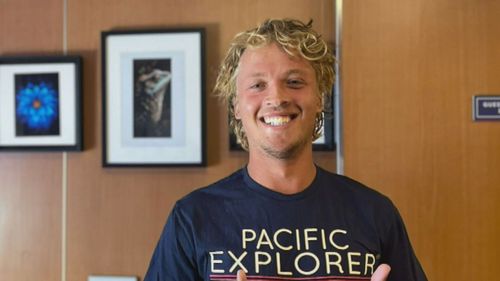 Brisbane man Tom Robinson was attempting to become the youngest person to row across the Pacific Ocean but has been rescued near Vanuatu.