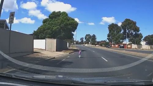 Dashcam captures moment toddler wanders onto Salisbury Highway 