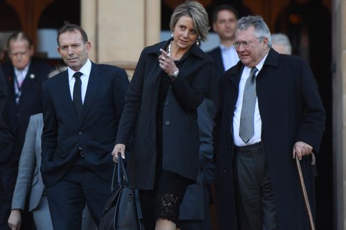  Former prime minister Tony Abbott, former NSW Premier Kristina Keneally and former NSW Treasurer Michael Egan. (AAP)