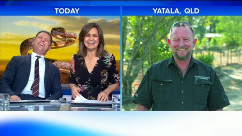 Snake catcher Tony Harrison wowed the TODAY Show hosts. (TODAY)